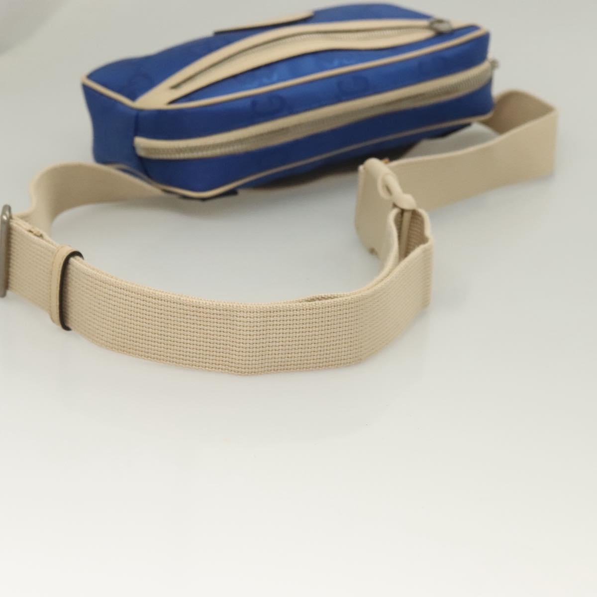 GUCCI GG Canvas Waist Bag Blue Beige 631341 Auth BA3160