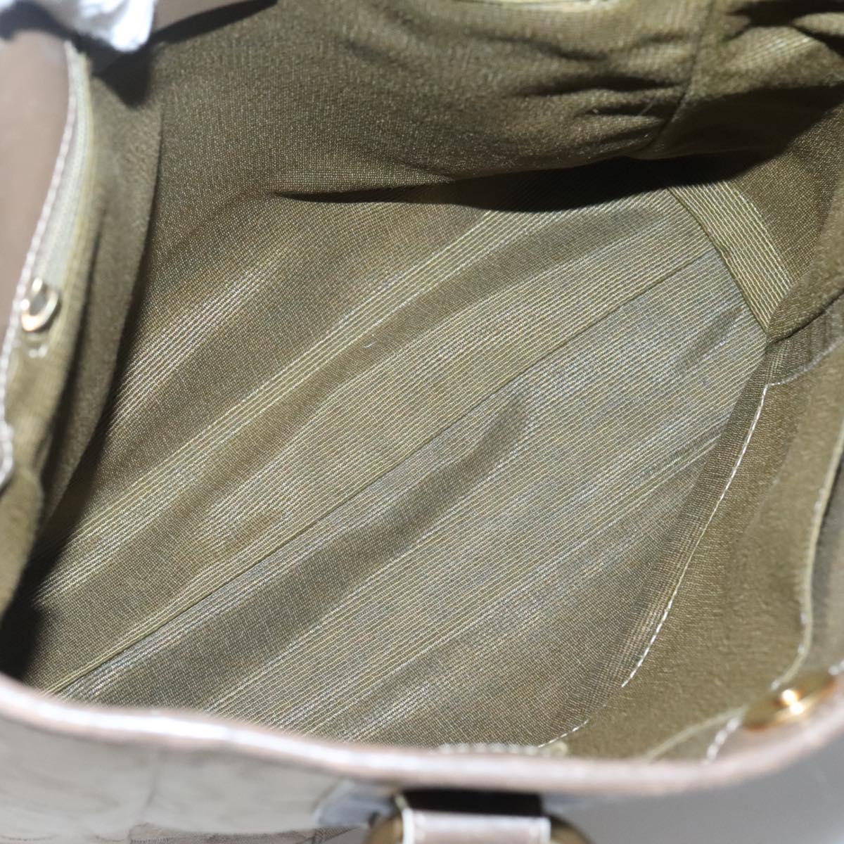 Salvatore Ferragamo Gancini Tote Bag Canvas Beige gold Auth BA3168