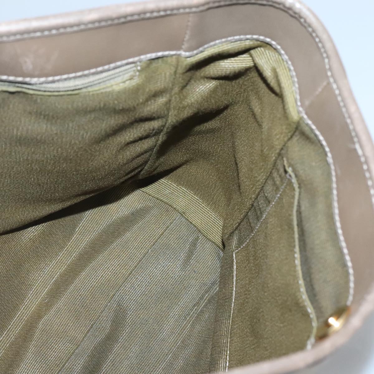 Salvatore Ferragamo Gancini Tote Bag Canvas Beige gold Auth BA3168