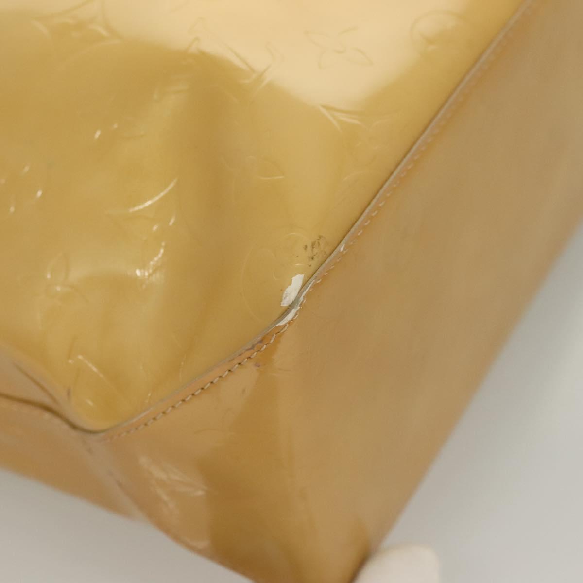 LOUIS VUITTON Monogram Vernis Reade MM Hand Bag Beige M91141 LV Auth BA3199