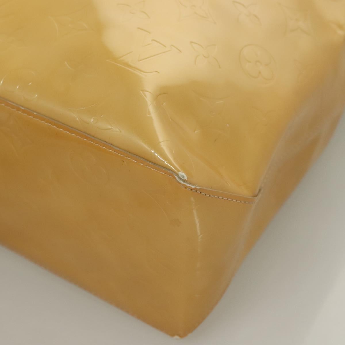 LOUIS VUITTON Monogram Vernis Reade MM Hand Bag Beige M91141 LV Auth BA3199