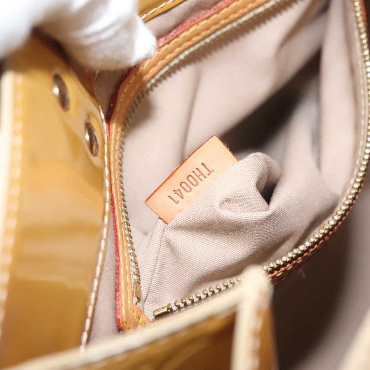 LOUIS VUITTON Monogram Vernis Reade MM Hand Bag Beige M91141 LV Auth BA3199
