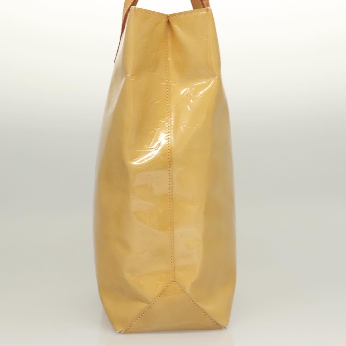 LOUIS VUITTON Monogram Vernis Reade MM Hand Bag Beige M91141 LV Auth BA3199