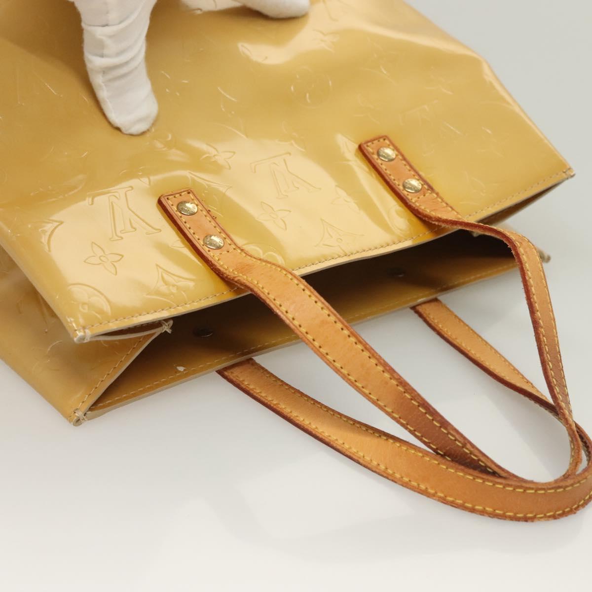 LOUIS VUITTON Monogram Vernis Reade MM Hand Bag Beige M91141 LV Auth BA3199