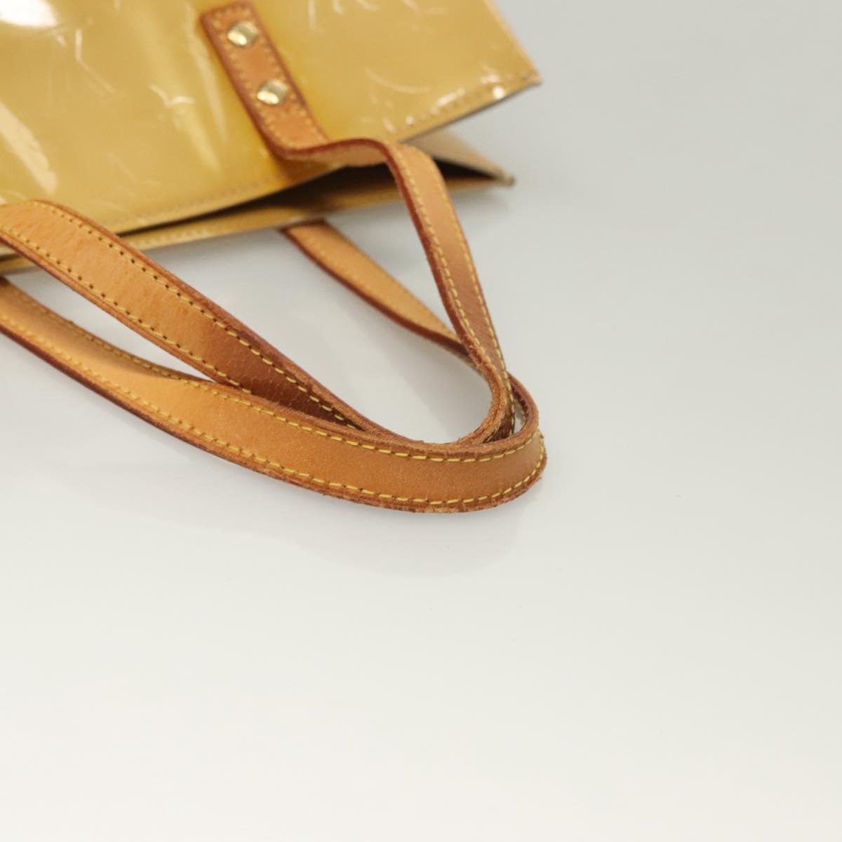 LOUIS VUITTON Monogram Vernis Reade MM Hand Bag Beige M91141 LV Auth BA3199