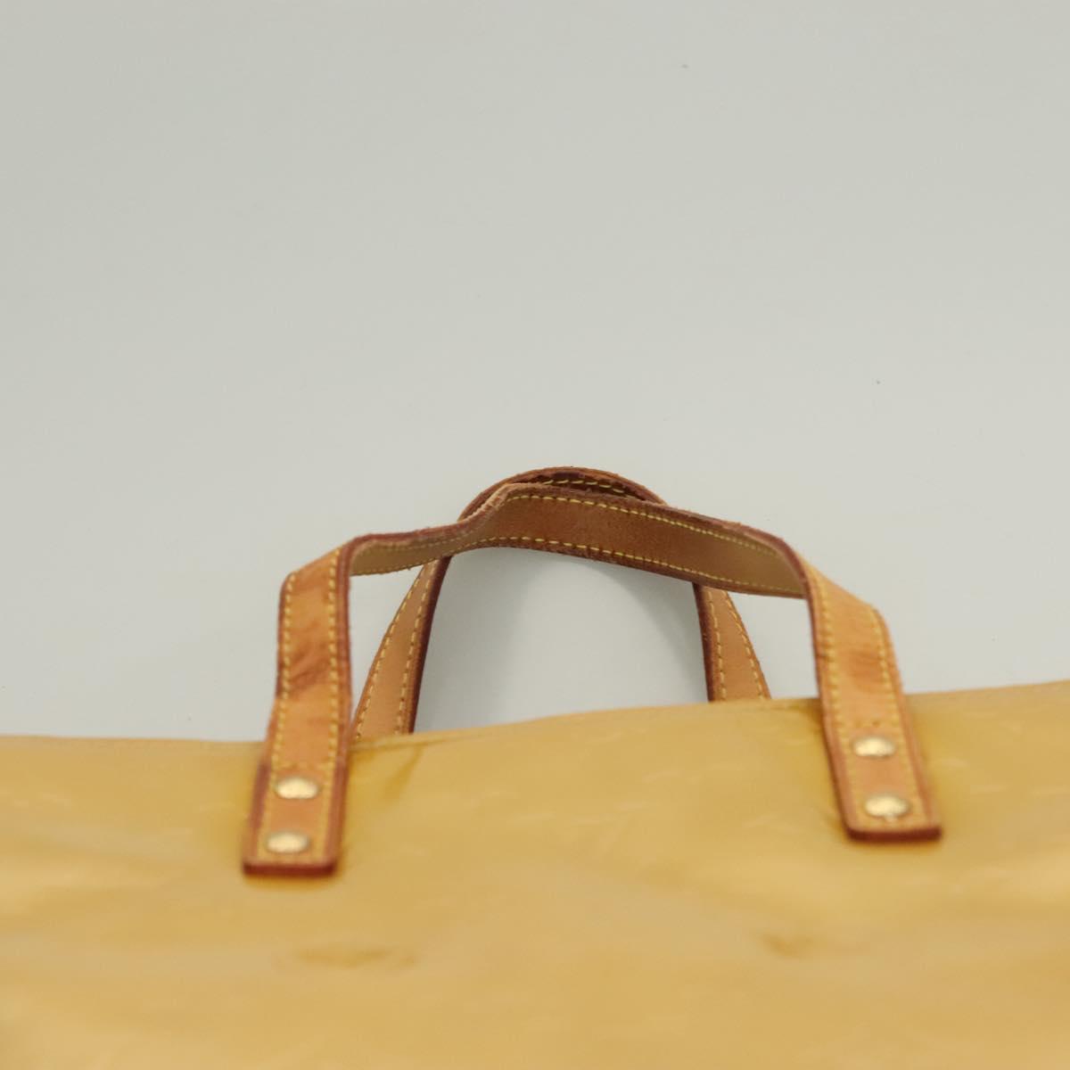 LOUIS VUITTON Monogram Vernis Reade MM Hand Bag Beige M91141 LV Auth BA3199