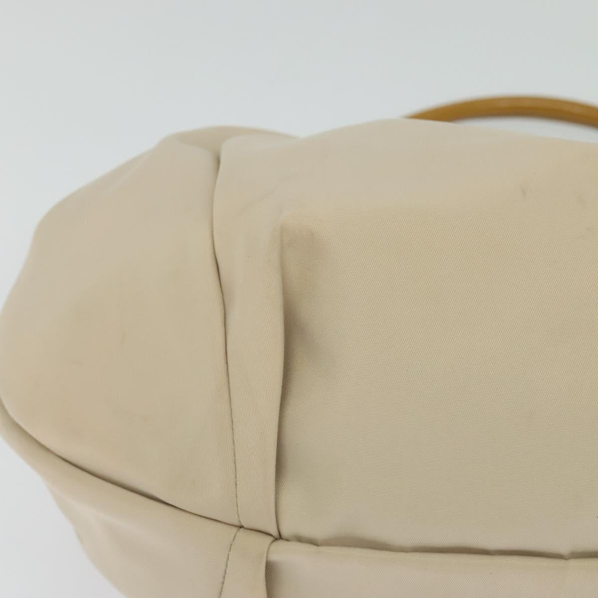 Salvatore Ferragamo Vala Shoulder Bag Nylon Beige Gold Auth BA3215