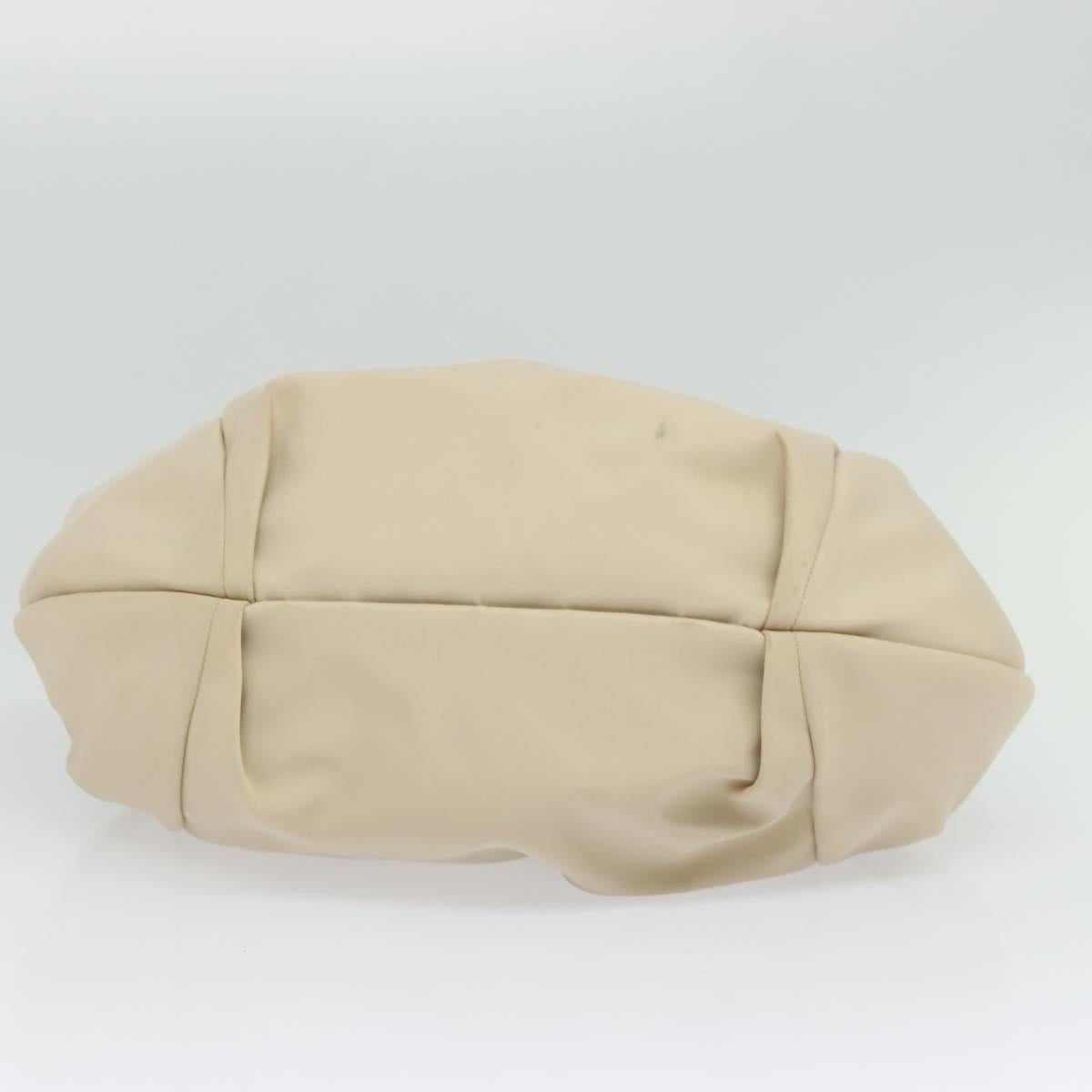 Salvatore Ferragamo Vala Shoulder Bag Nylon Beige Gold Auth BA3215