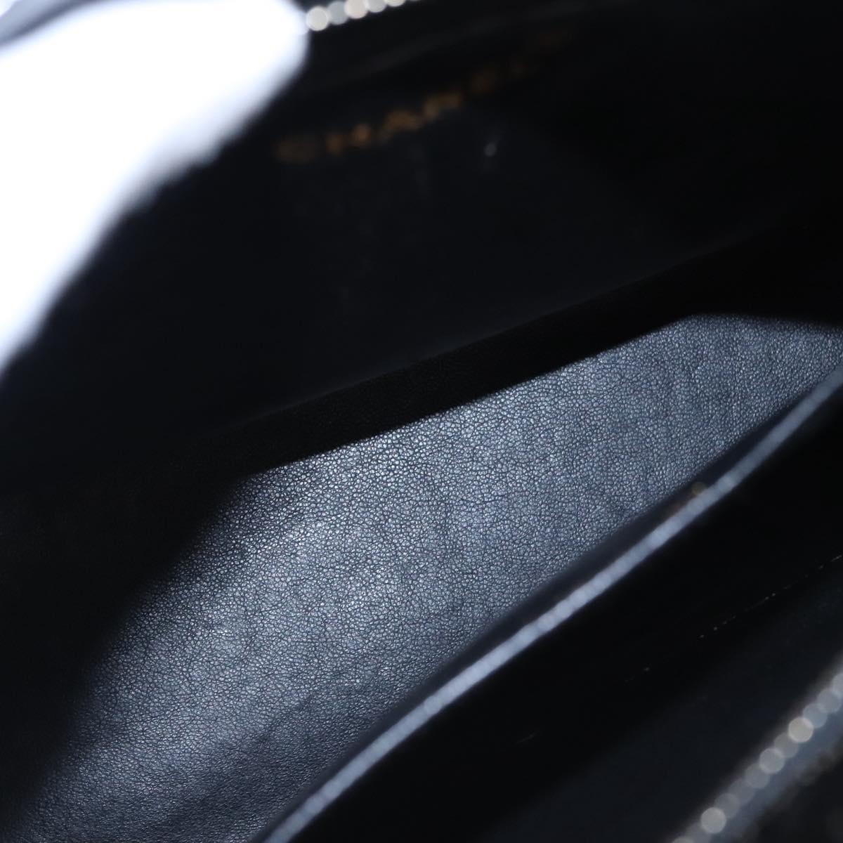 CHANEL Matelasse Tote Bag Patent leather Black CC Auth BA322