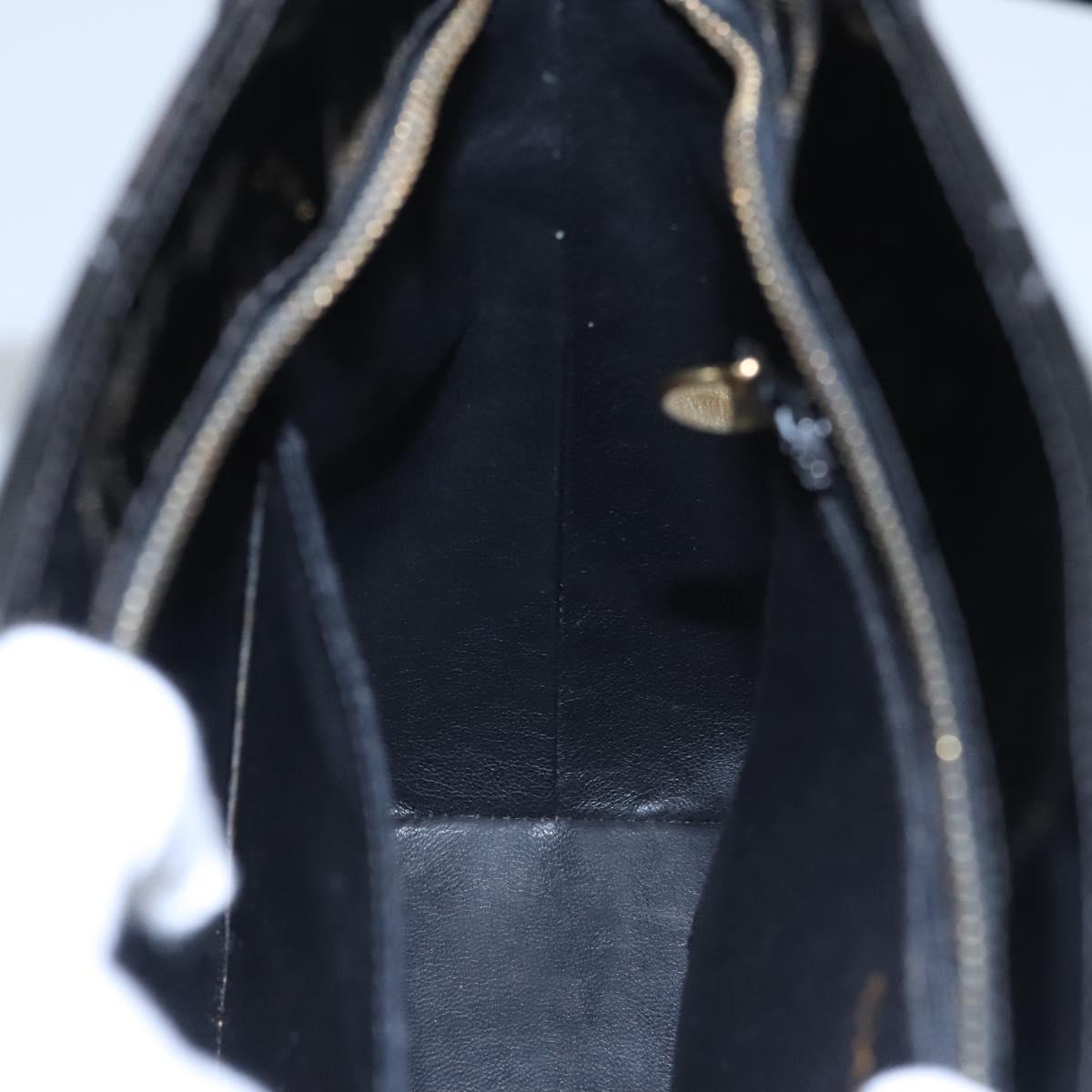 CHANEL Matelasse Tote Bag Patent leather Black CC Auth BA322