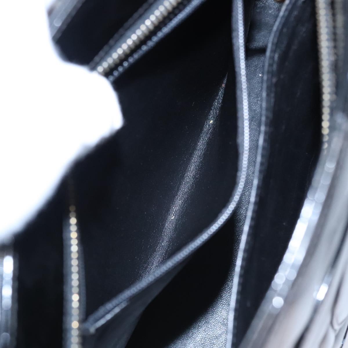 CHANEL Matelasse Tote Bag Patent leather Black CC Auth BA322