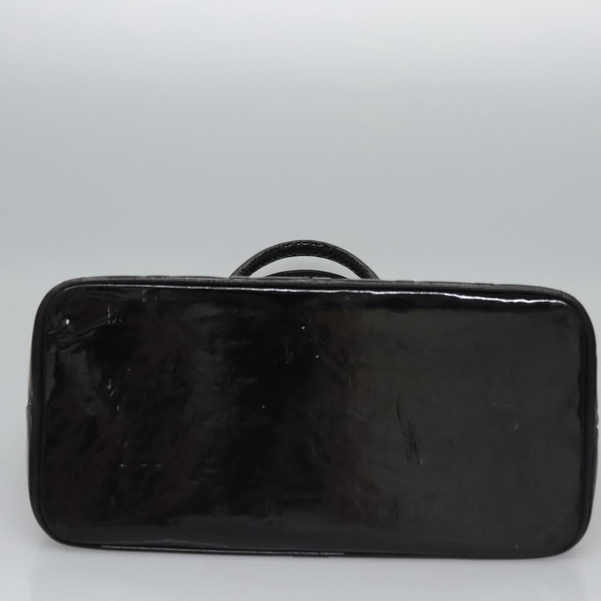 CHANEL Matelasse Tote Bag Patent leather Black CC Auth BA322