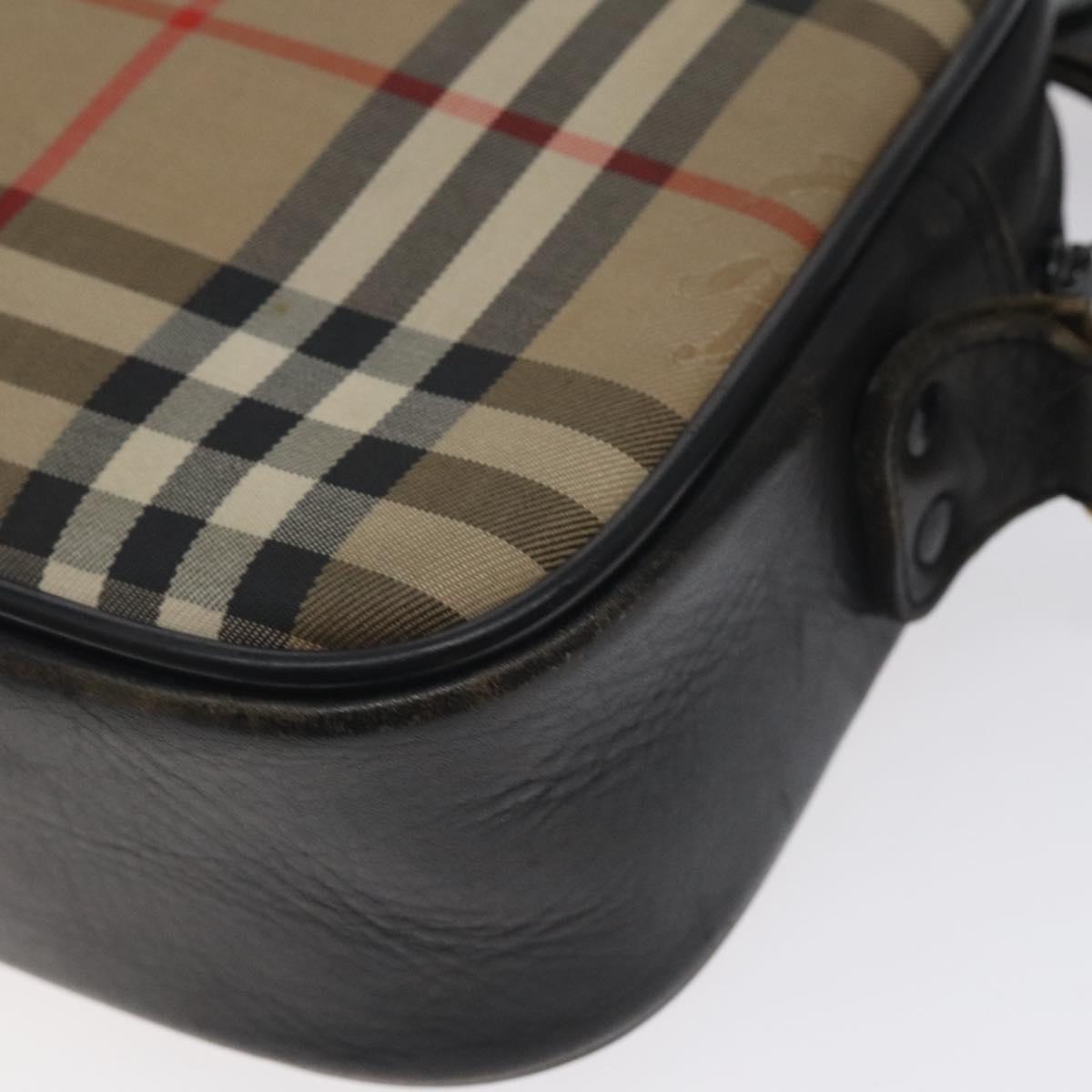 Burberrys Nova Check Shoulder Bag Canvas Beige Auth BA3222