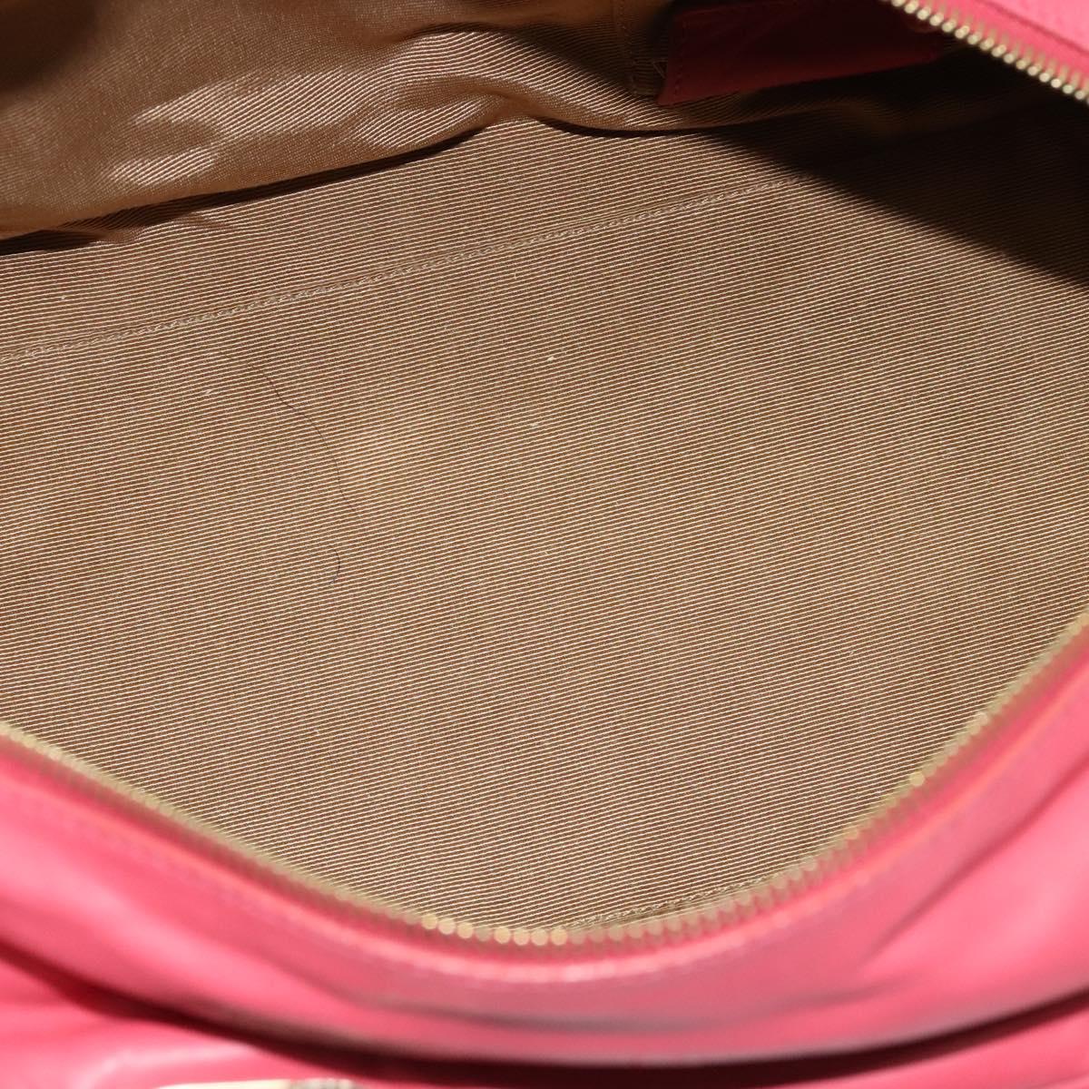 BALLY Hand Bag Leather Pink Gold Auth BA3242