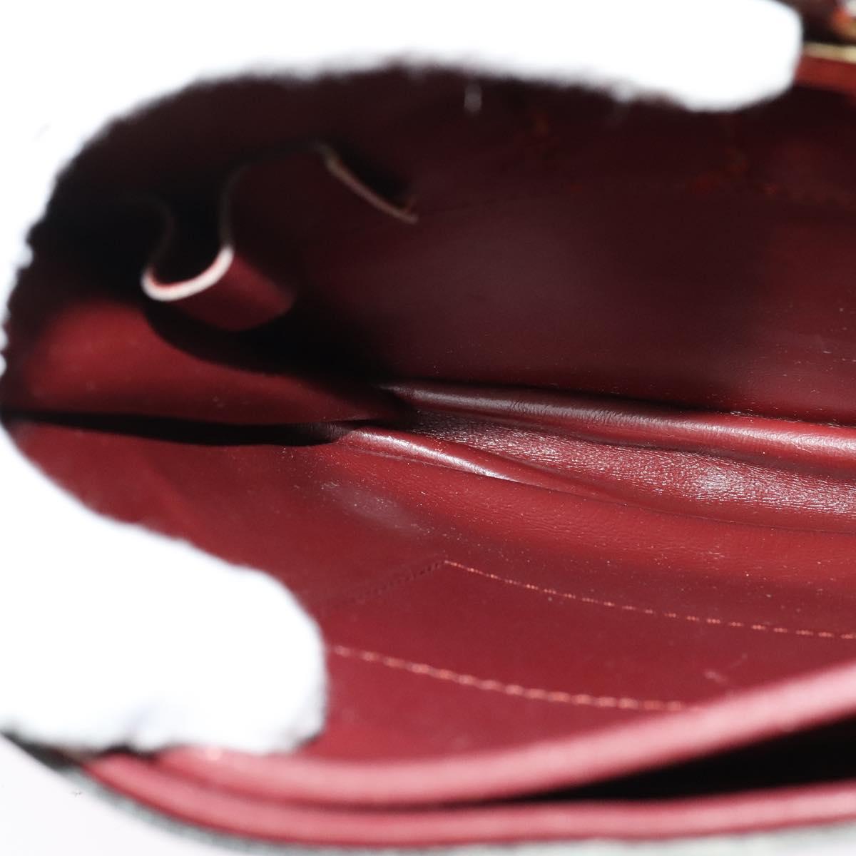 CARTIER Must Line Shoulder Bag Leather Bordeaux Gold Auth BA3243