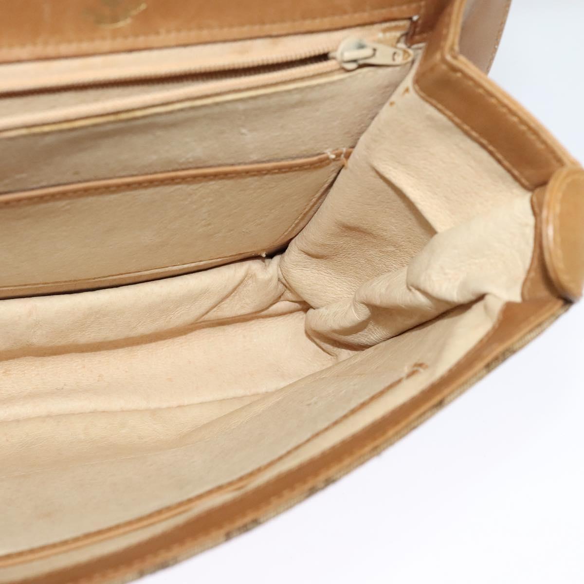 GUCCI Micro GG Canvas Shoulder Bag Beige Gold Auth BA3245
