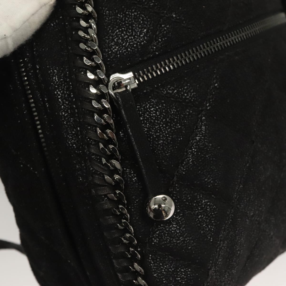 Stella MacCartney Falabella Chain Backpack Suede Black Silver 364517 Auth BA3253