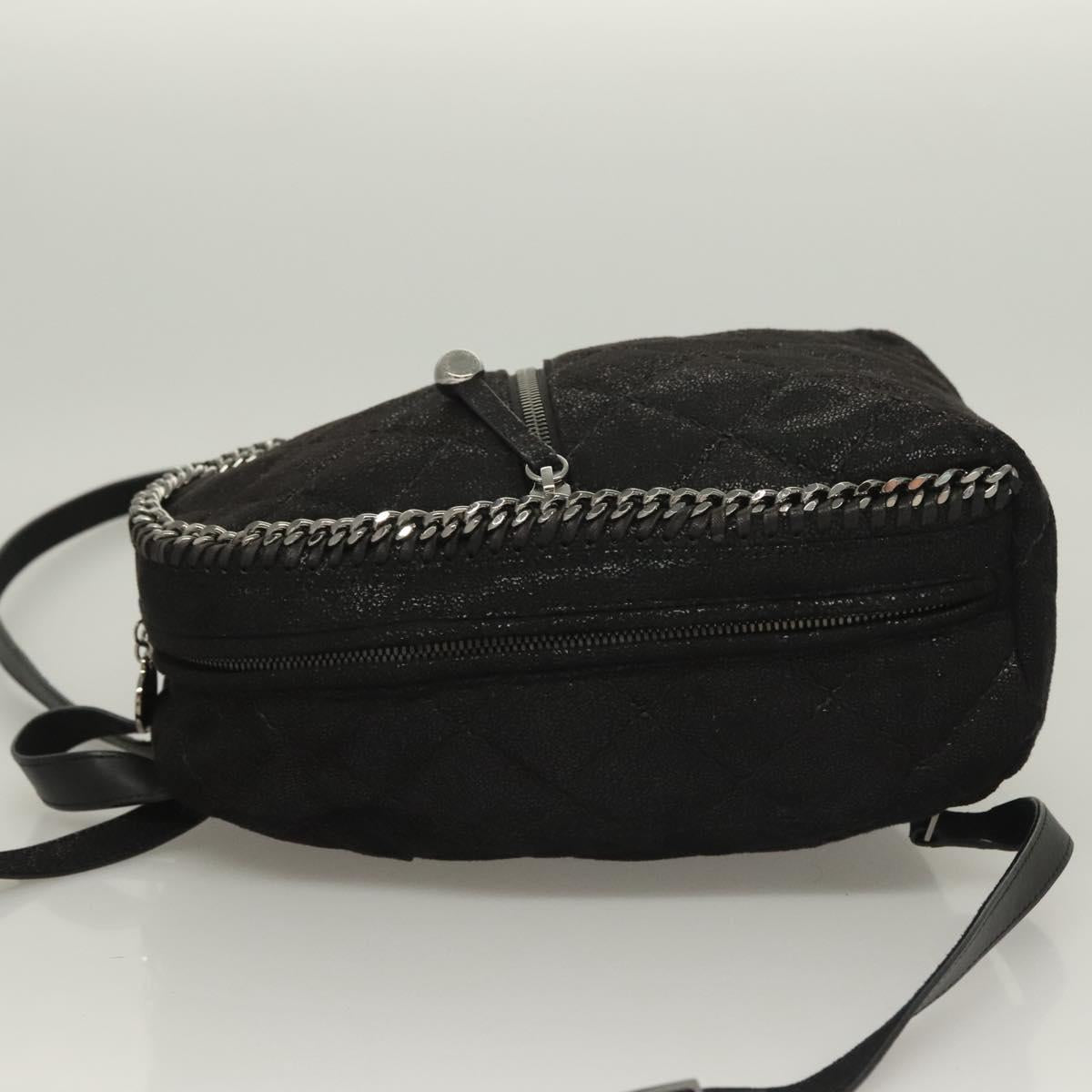 Stella MacCartney Falabella Chain Backpack Suede Black Silver 364517 Auth BA3253