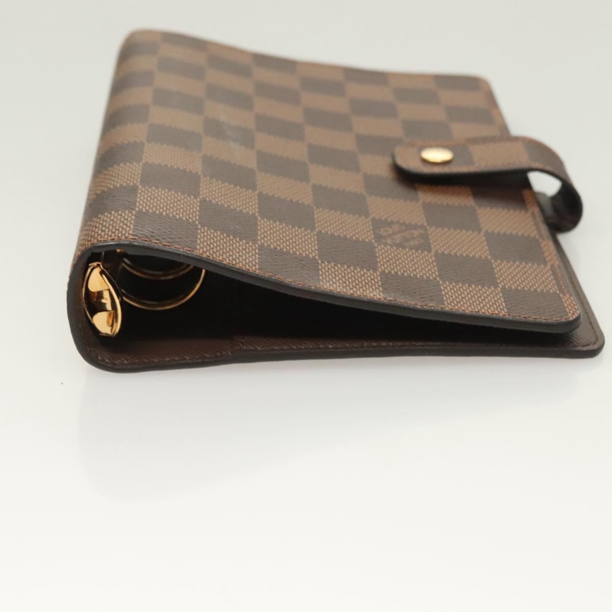 LOUIS VUITTON Damier Ebene Agenda MM Day Planner Cover R20240 LV Auth BA3262