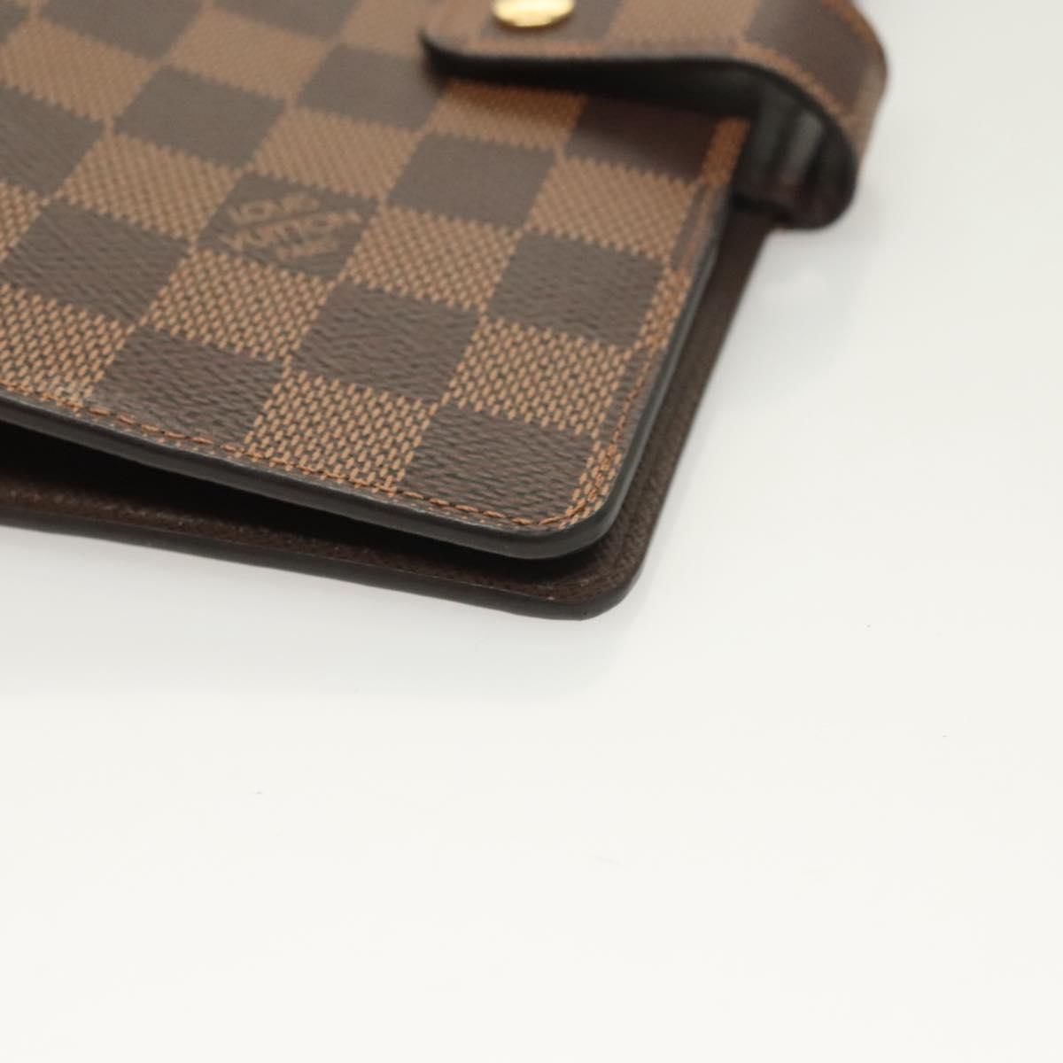 LOUIS VUITTON Damier Ebene Agenda MM Day Planner Cover R20240 LV Auth BA3262