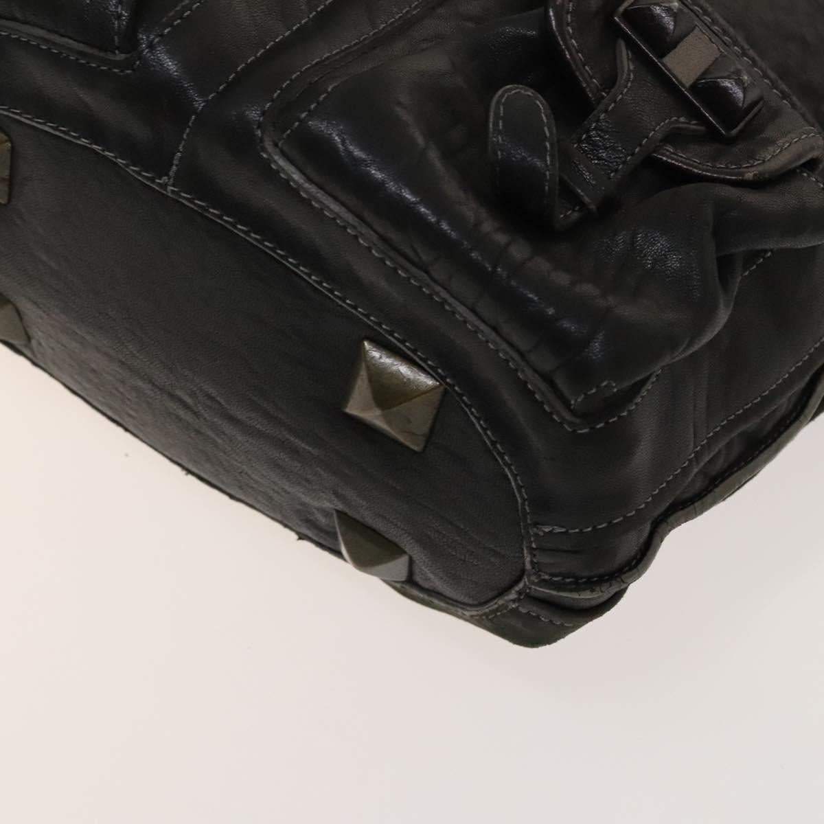 Chloe Shoulder Bag Leather 2wy Black Gold Auth BA3264