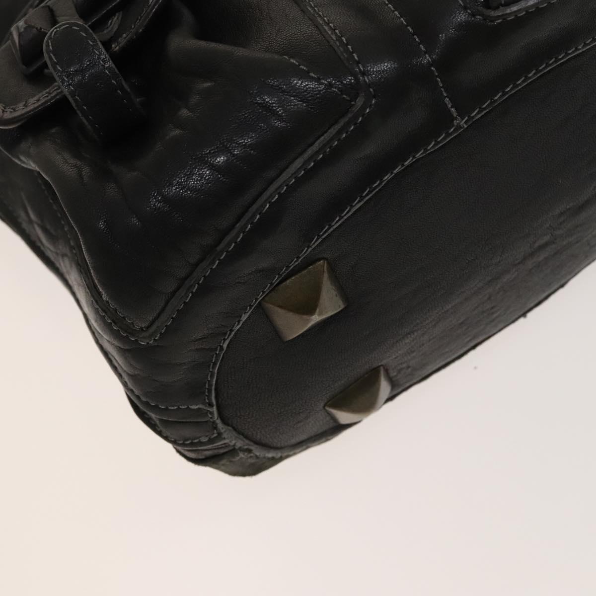 Chloe Shoulder Bag Leather 2wy Black Gold Auth BA3264