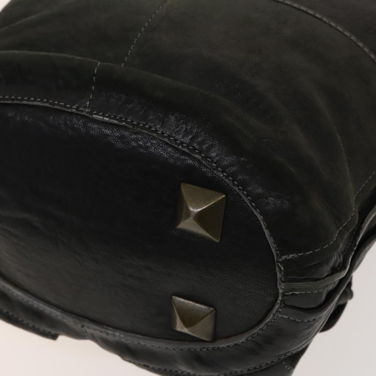 Chloe Shoulder Bag Leather 2wy Black Gold Auth BA3264