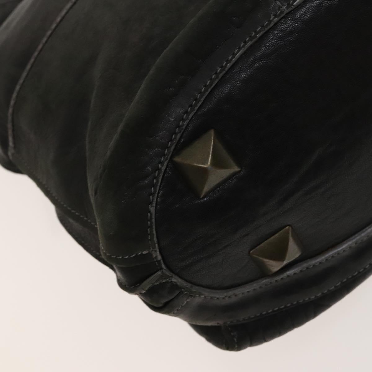 Chloe Shoulder Bag Leather 2wy Black Gold Auth BA3264