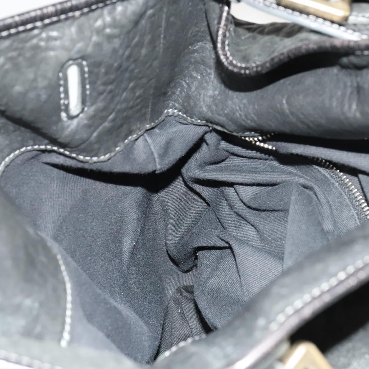 Chloe Shoulder Bag Leather 2wy Black Gold Auth BA3264