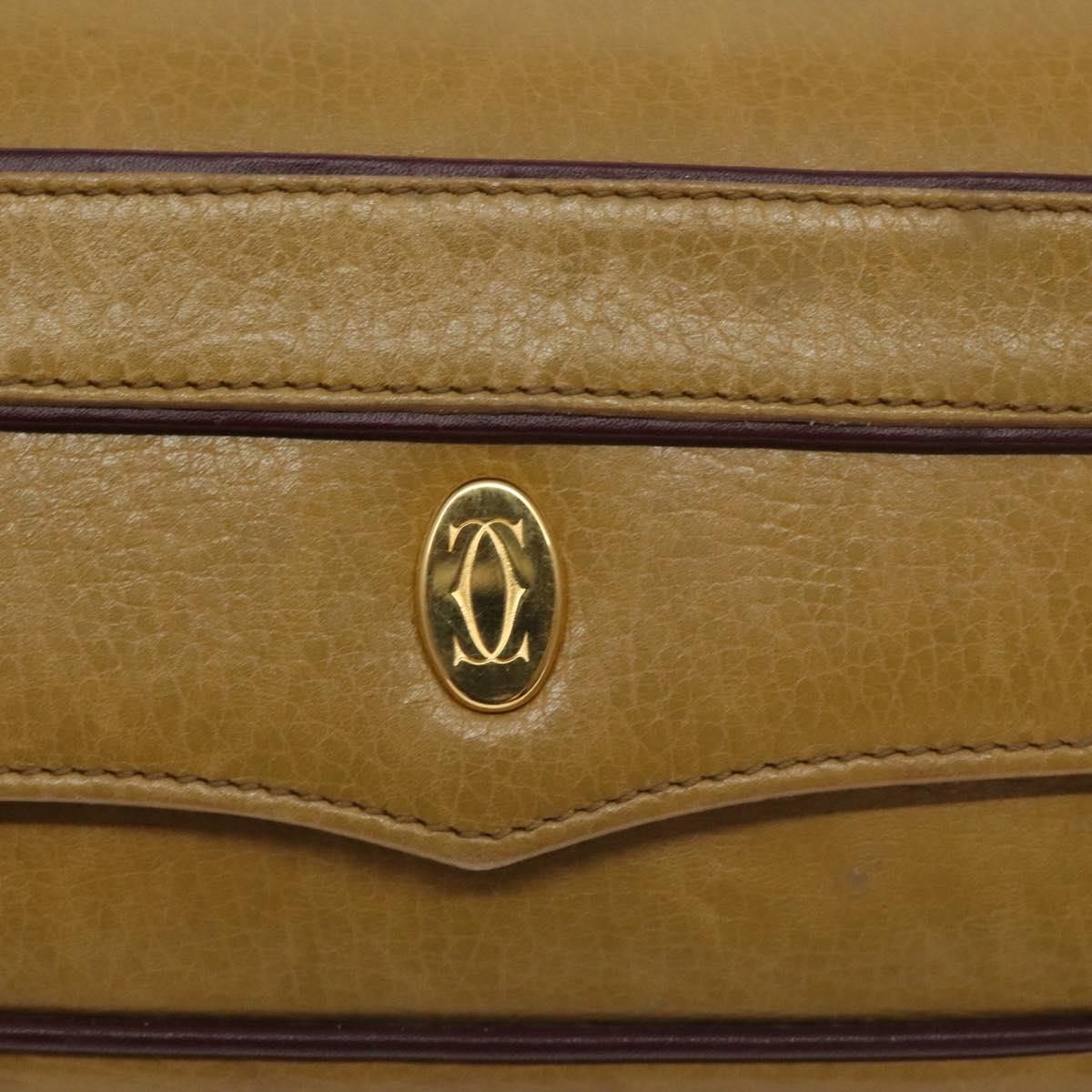CARTIER Must Line Clutch Bag Leather Beige Auth BA3268