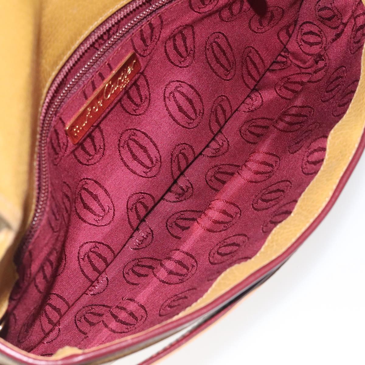 CARTIER Must Line Clutch Bag Leather Beige Auth BA3268