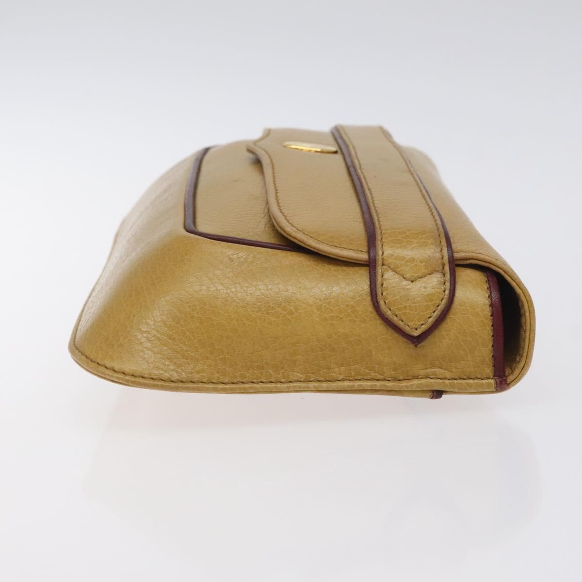 CARTIER Must Line Clutch Bag Leather Beige Auth BA3268