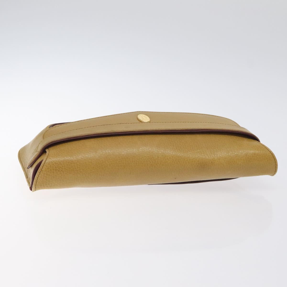 CARTIER Must Line Clutch Bag Leather Beige Auth BA3268