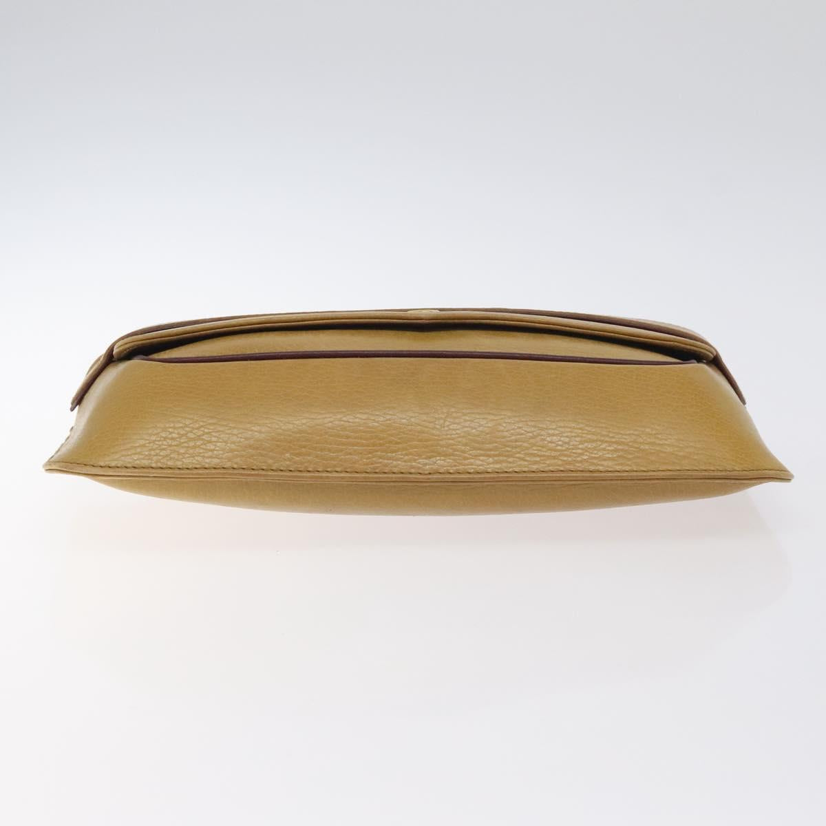CARTIER Must Line Clutch Bag Leather Beige Auth BA3268