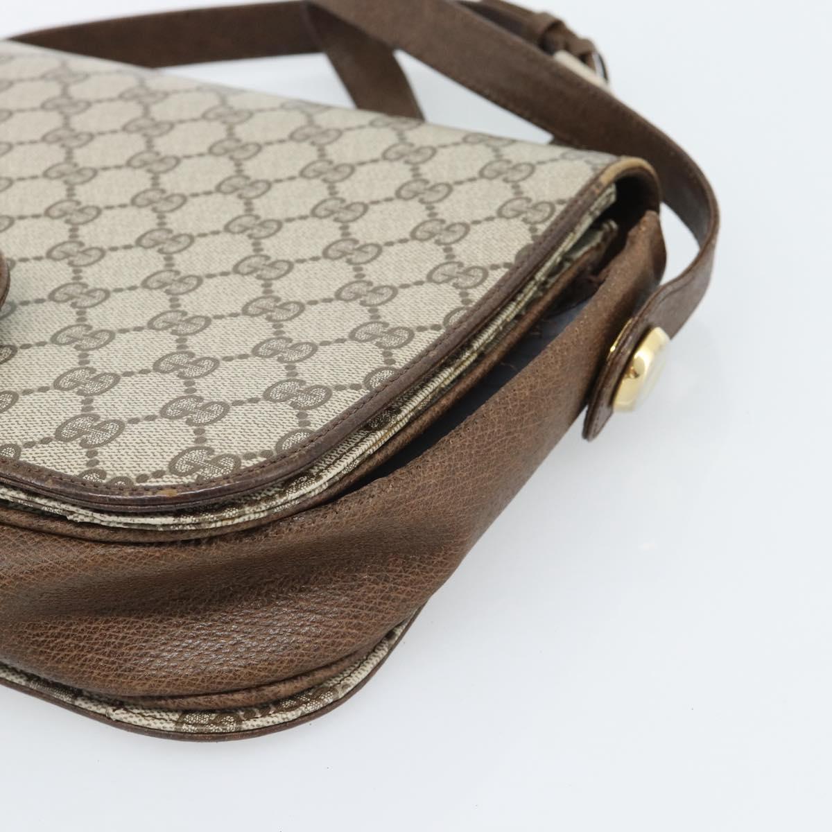 GUCCI Cartier GG Supreme Bag PVC Leather 2 Set Beige Bordeaux gold Auth BA3271