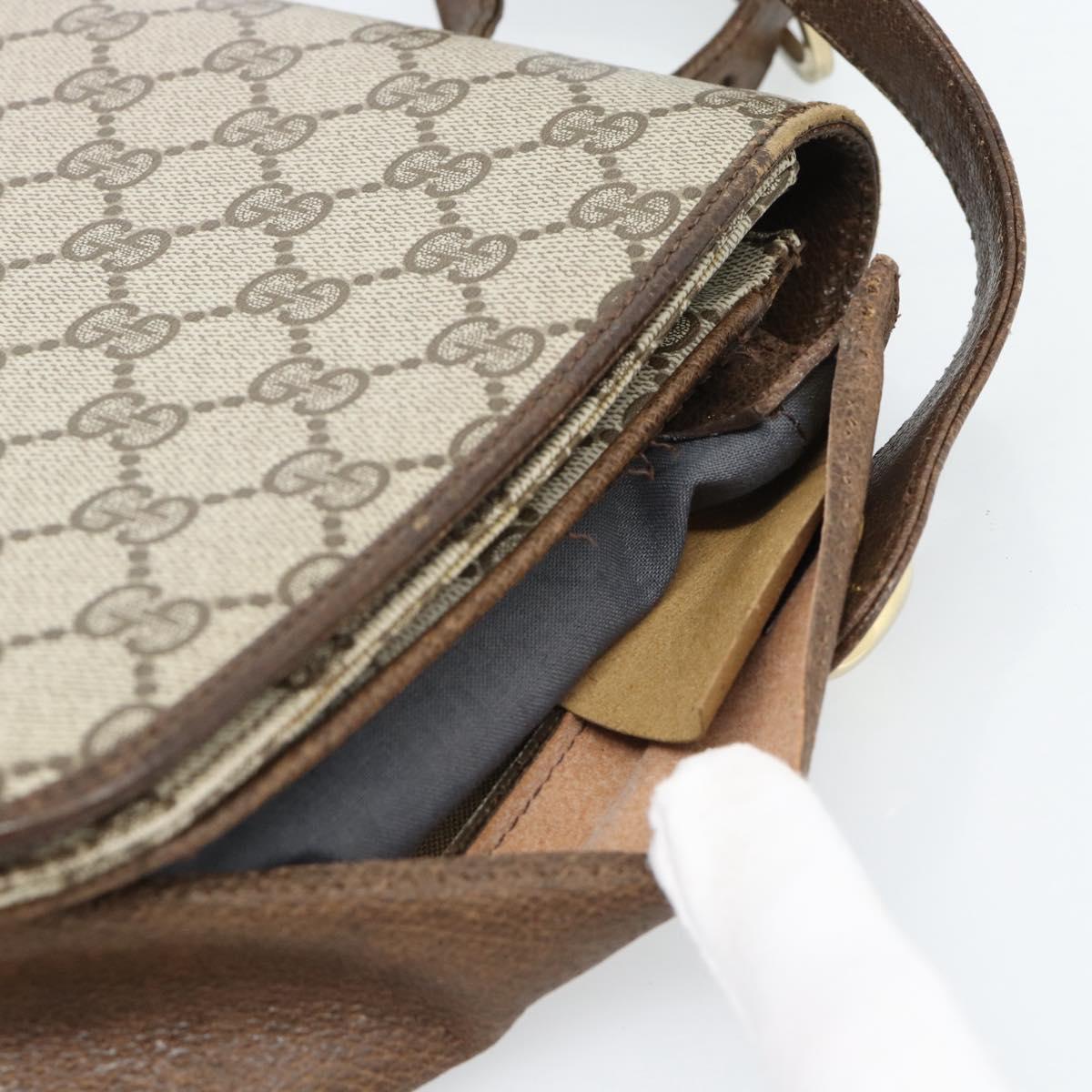 GUCCI Cartier GG Supreme Bag PVC Leather 2 Set Beige Bordeaux gold Auth BA3271