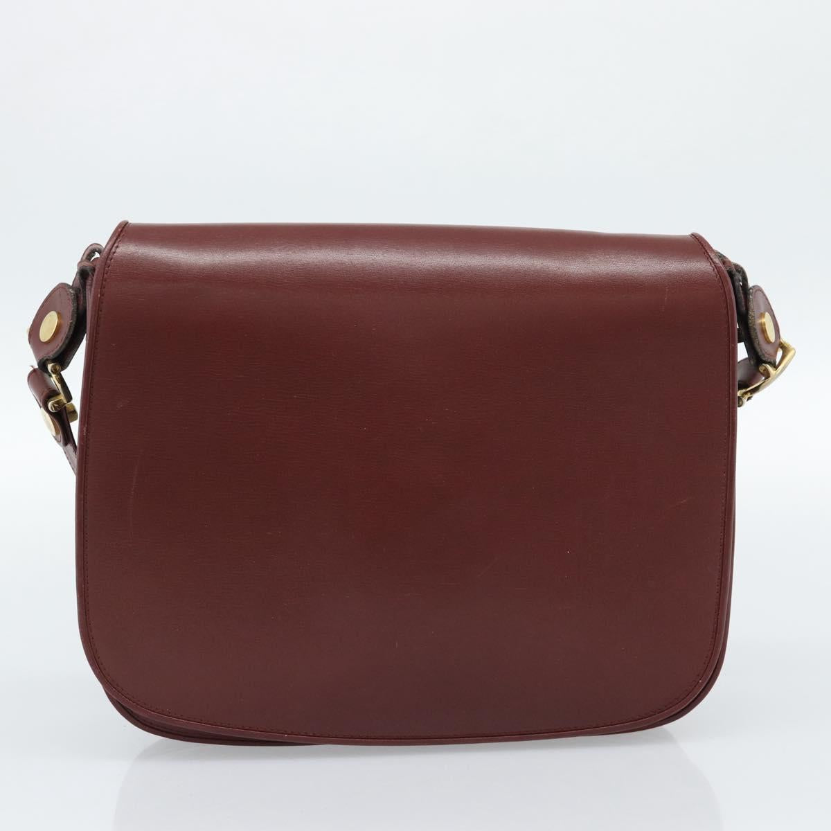 GUCCI Cartier GG Supreme Bag PVC Leather 2 Set Beige Bordeaux gold Auth BA3271