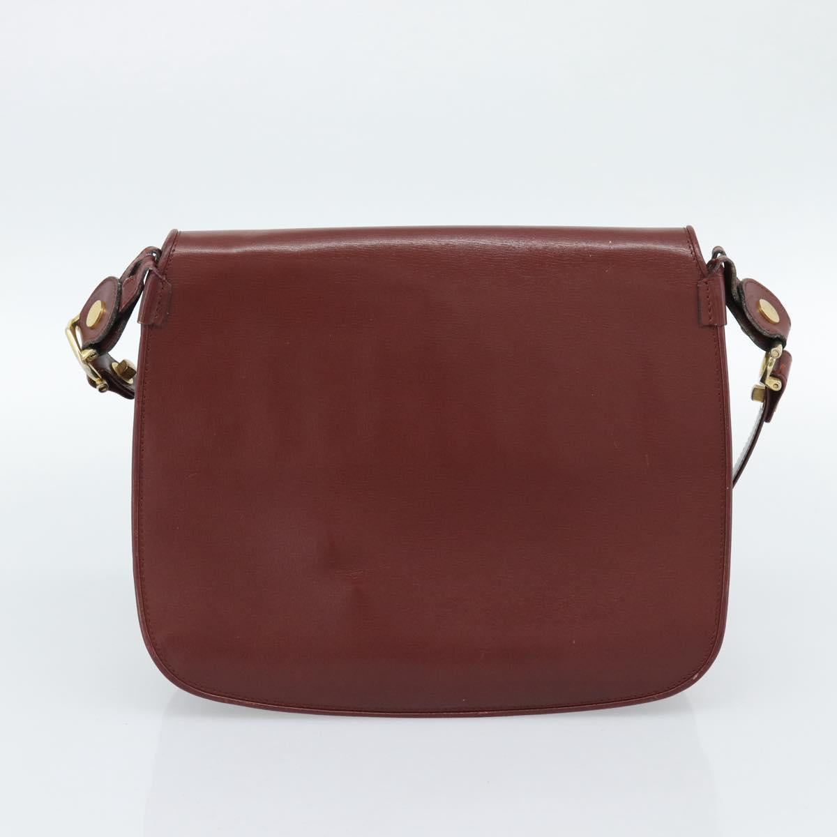 GUCCI Cartier GG Supreme Bag PVC Leather 2 Set Beige Bordeaux gold Auth BA3271