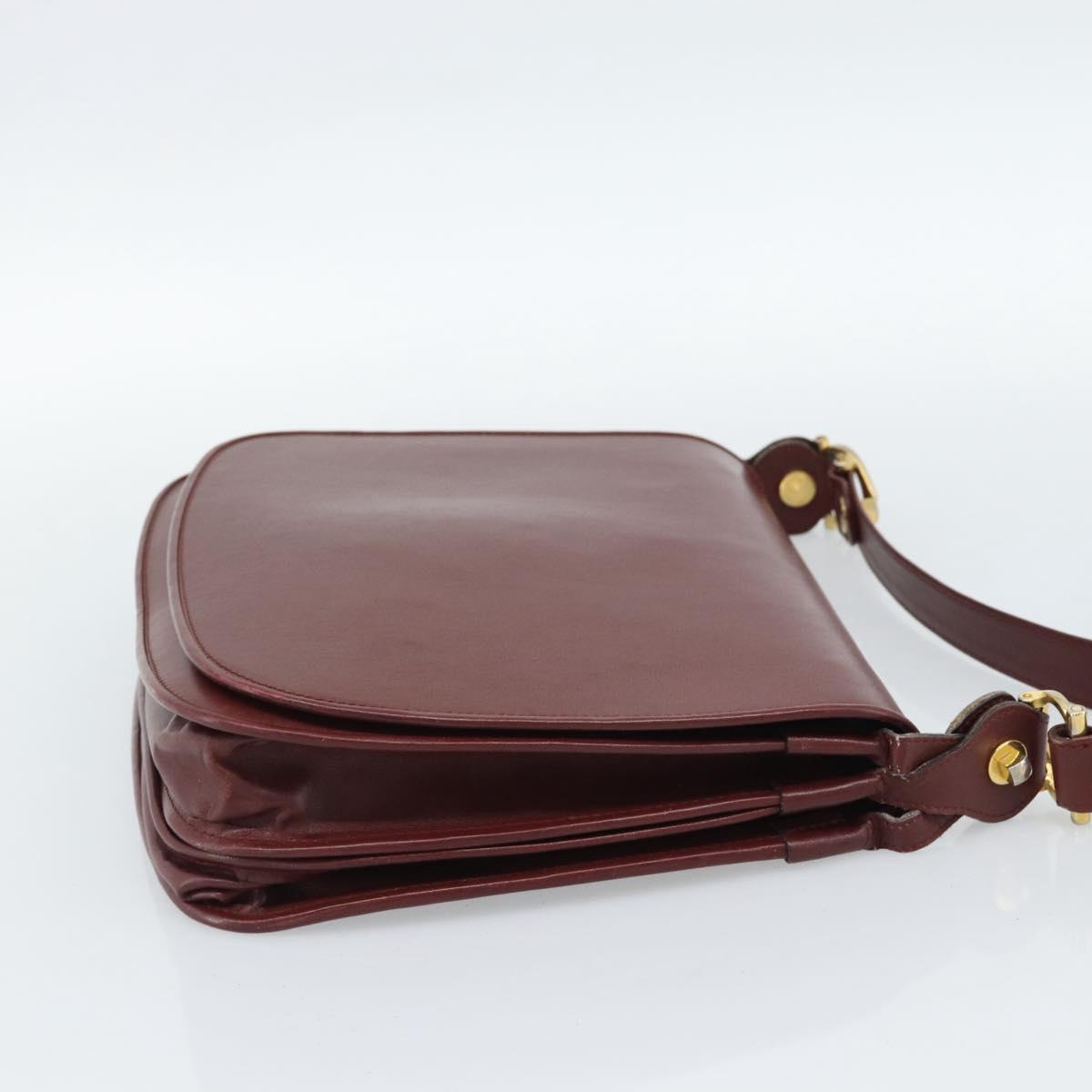 GUCCI Cartier GG Supreme Bag PVC Leather 2 Set Beige Bordeaux gold Auth BA3271