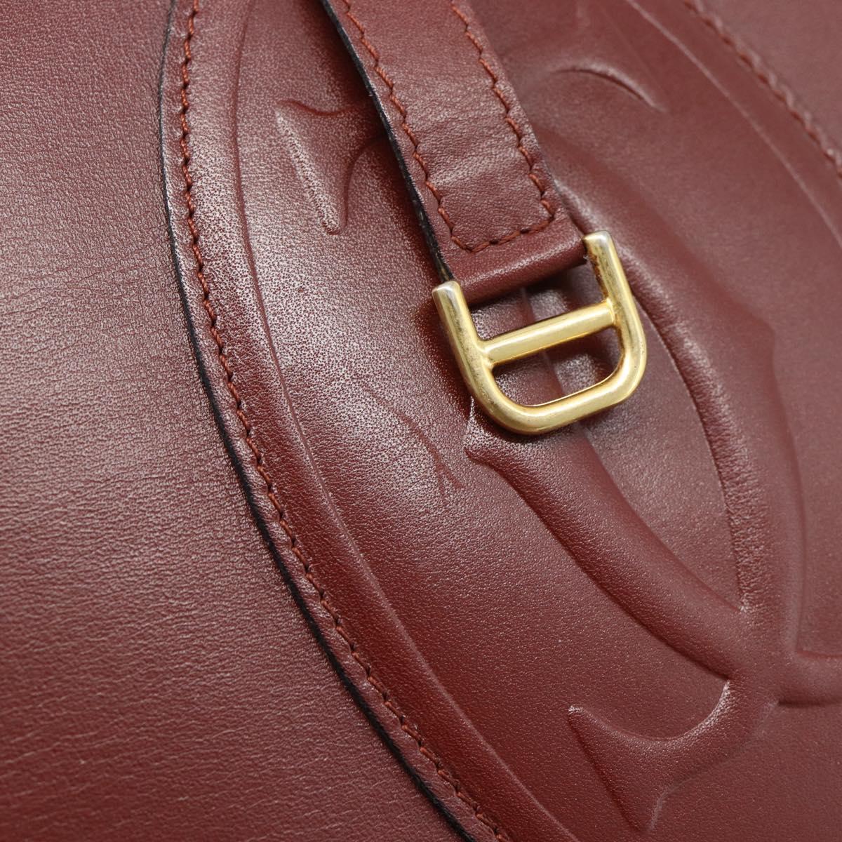 GUCCI Cartier GG Supreme Bag PVC Leather 2 Set Beige Bordeaux gold Auth BA3271
