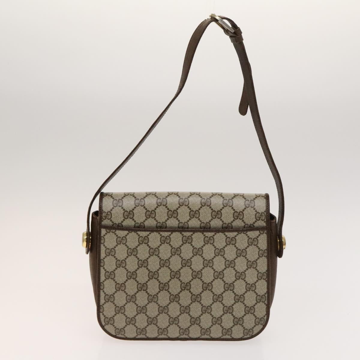GUCCI Cartier GG Supreme Bag PVC Leather 2 Set Beige Bordeaux gold Auth BA3271
