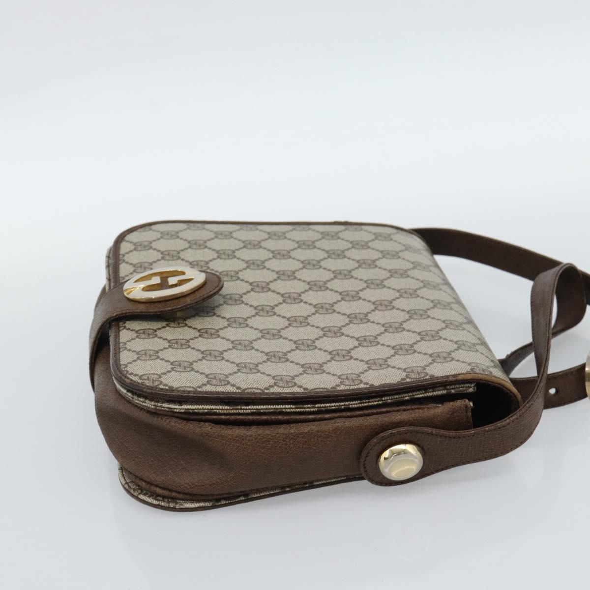 GUCCI Cartier GG Supreme Bag PVC Leather 2 Set Beige Bordeaux gold Auth BA3271