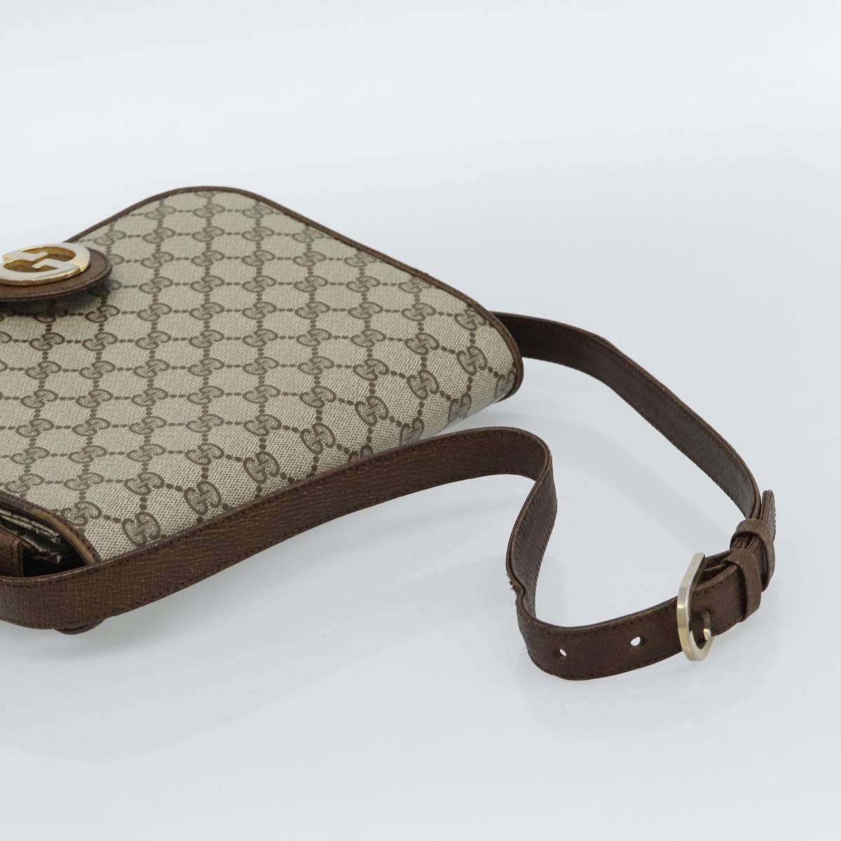 GUCCI Cartier GG Supreme Bag PVC Leather 2 Set Beige Bordeaux gold Auth BA3271