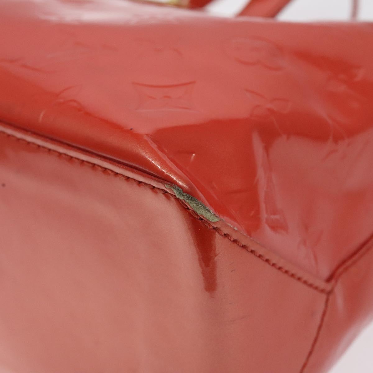 LOUIS VUITTON Vernis Wilshire PM Hand Bag Orenge Sunset M93644 LV Auth BA3277