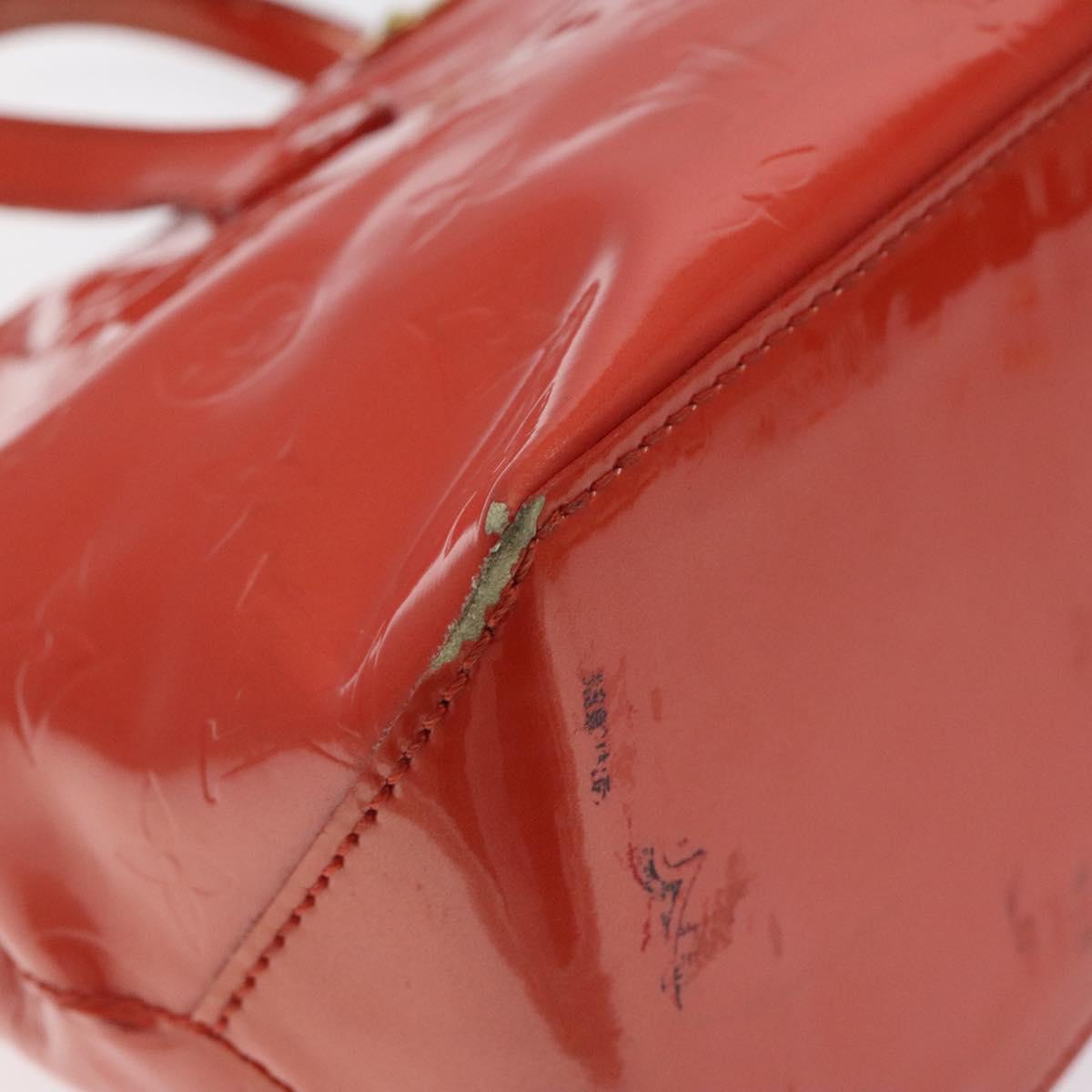 LOUIS VUITTON Vernis Wilshire PM Hand Bag Orenge Sunset M93644 LV Auth BA3277