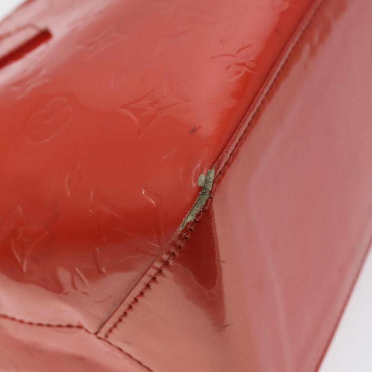 LOUIS VUITTON Vernis Wilshire PM Hand Bag Orenge Sunset M93644 LV Auth BA3277