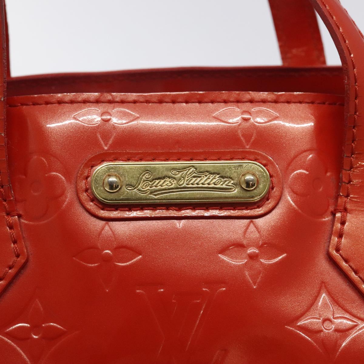 LOUIS VUITTON Vernis Wilshire PM Hand Bag Orenge Sunset M93644 LV Auth BA3277