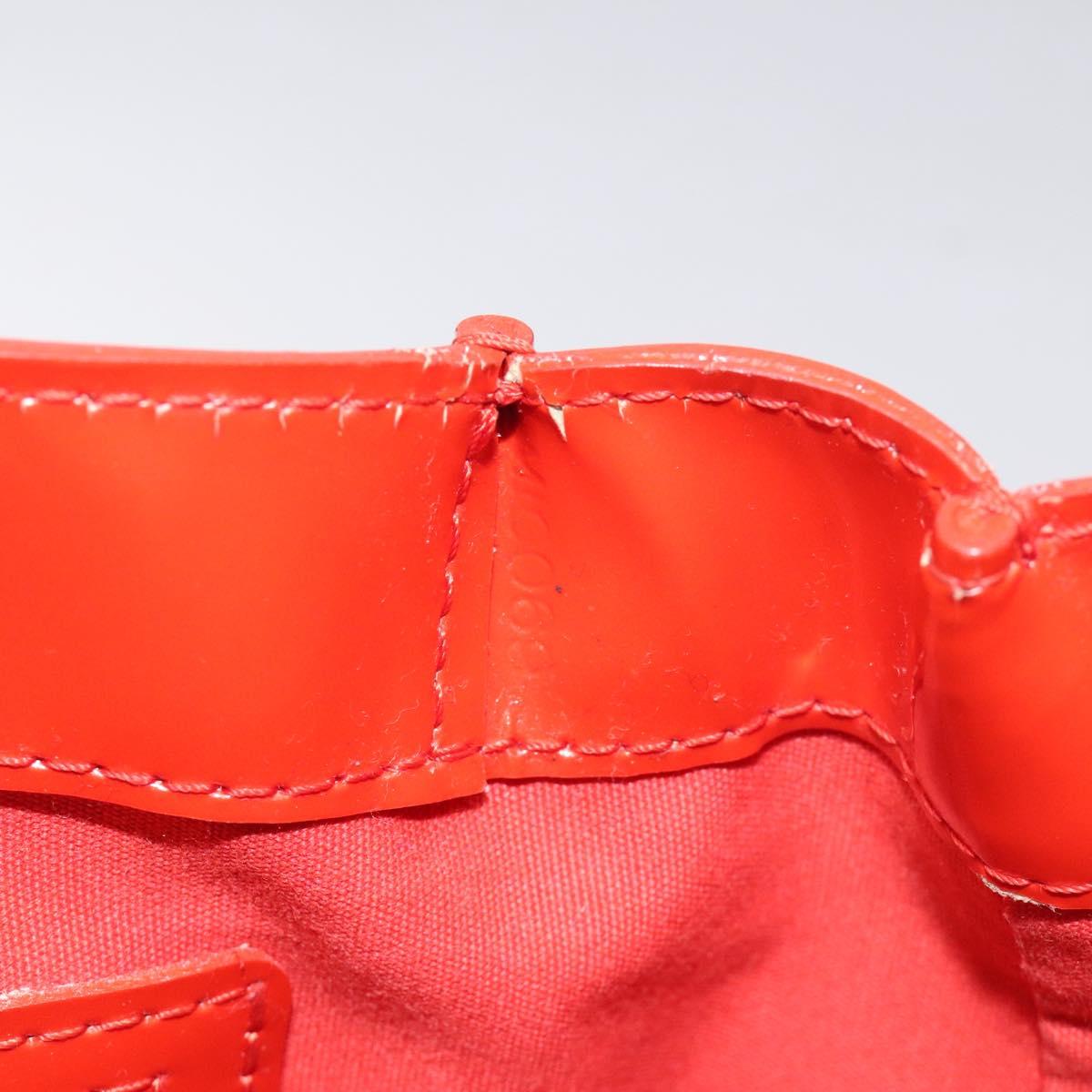 LOUIS VUITTON Vernis Wilshire PM Hand Bag Orenge Sunset M93644 LV Auth BA3277