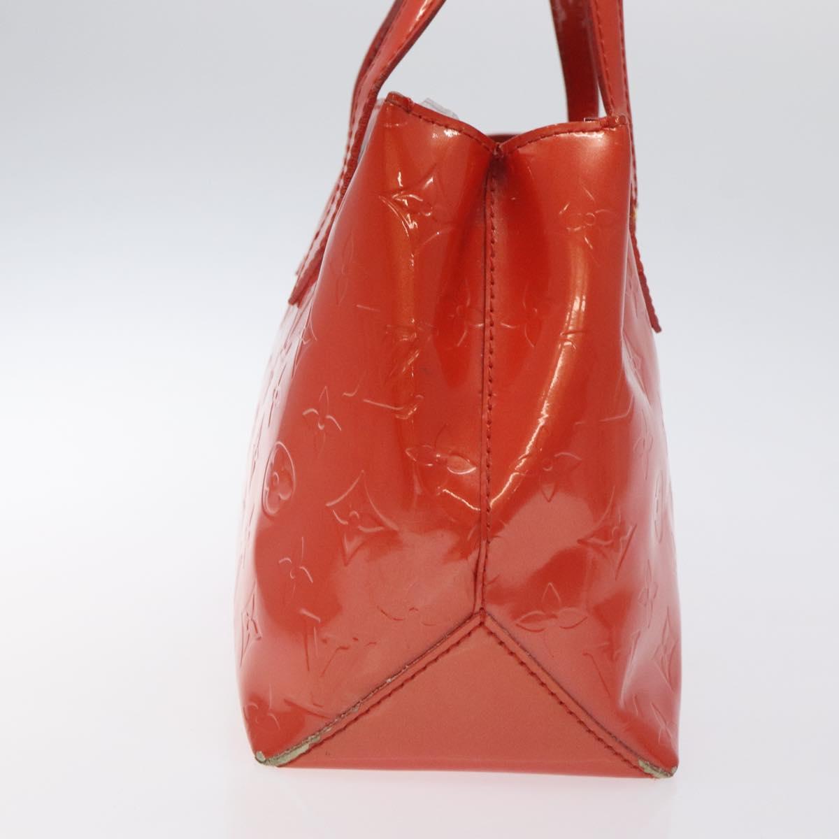 LOUIS VUITTON Vernis Wilshire PM Hand Bag Orenge Sunset M93644 LV Auth BA3277