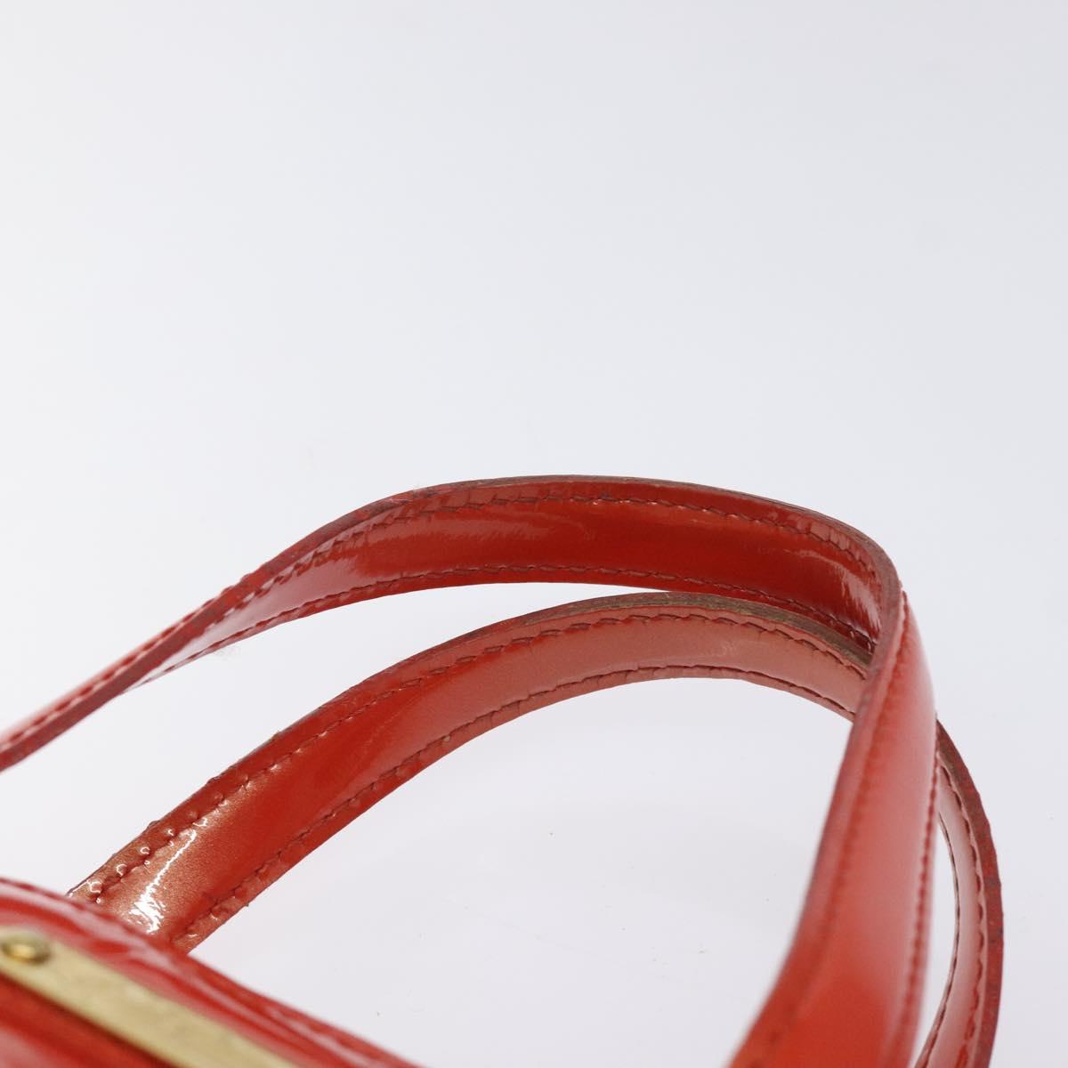 LOUIS VUITTON Vernis Wilshire PM Hand Bag Orenge Sunset M93644 LV Auth BA3277